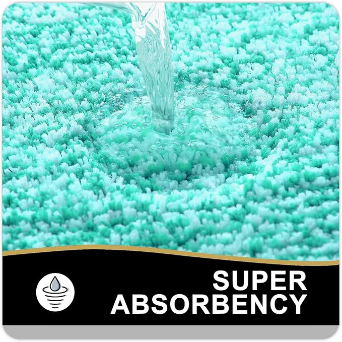 OLANLY Bathroom Rugs 30x20, Extra Soft and Absorbent Microfiber Bath Mat, Non-Slip, Machine Washable, Quick Dry Shaggy Bath Carpet, Suitable for Bathroom Floor, Tub, Shower (Medium, Green)