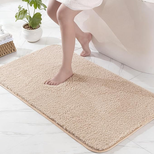 Exclusivo Mezcla Bathroom Rugs Mat 24x47, Extra Soft Non Slip Absorbent Water Microfiber Bath Rugs, Machine Washable Quick Dry Bath Mats for Bathroom Floor, Shower, Home Decor, Solid Camel