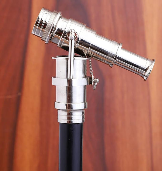 Premium Wooden Walking Cane | Beautiful Silver Plated Solid Brass Handle | Walking Stick & Crutches lacquer Polished Cane for Men and Women