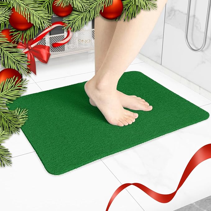 Non-Slip Bathtub Mat, Anti Slip Shower Mat, Fast Drying Bathtub Mats, Foot Scrubber Mat, Anti Slip Mat for Tub, Floor, Bathroom, Kitchen, Home, Hotel (Dark Green 24"×16")