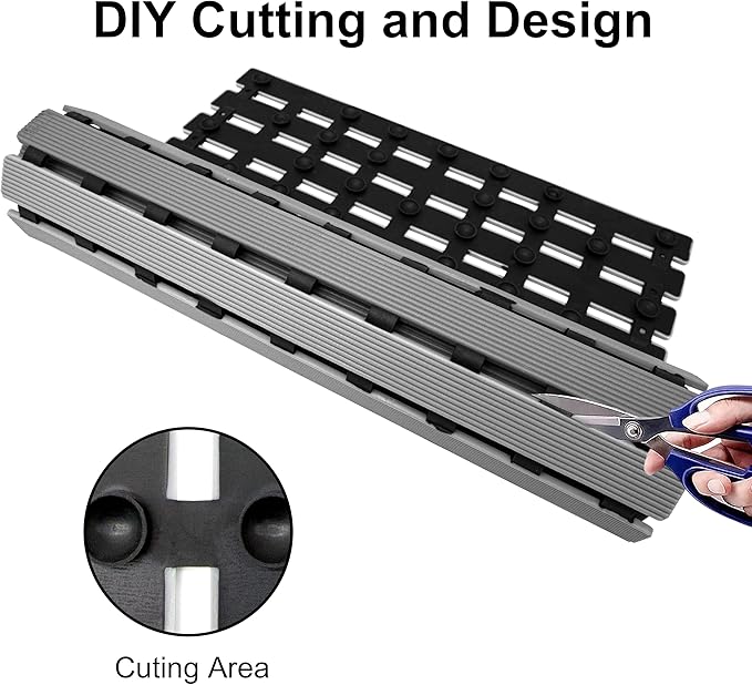 MBOSS Bath Tub Shower Mat Non Slip Bathtub Mats for Bathroom Shower Floor Mat Bath Mats for Shower Tub Anti Slip Shower Mat with Drain Hole and Large Suction Cups (Gradient Grey, 37.5 X 15.7 Inch)