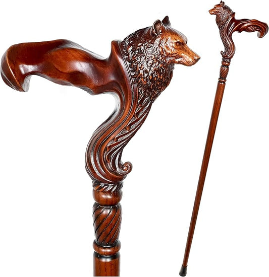 Luxury Handmade Wooden Walking Cane – Premium Carved Solid Wood, Ergonomic Comfort Grip, Designer Canes for Men & Women, Elegant Fashionable Walking Stick 36