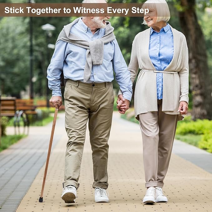 Walking Canes for Men and Women, Wooden Sticks for Seniors, Handcrafted, Ergonomic, Wood Wax Oil Coating Walking Canes for Senior Balance, Crutches for Adults