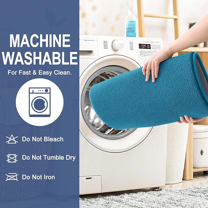 OLANLY Thick Memory Foam Bath Mat Rug 44x24, Extra Soft Absorbent Bathroom Rug, Quick Dry Bath Mat, Non-Slip, Machine Washable Carpet for Bathroom, Tub and Shower, Home Decor Accessories, Peacock Blue