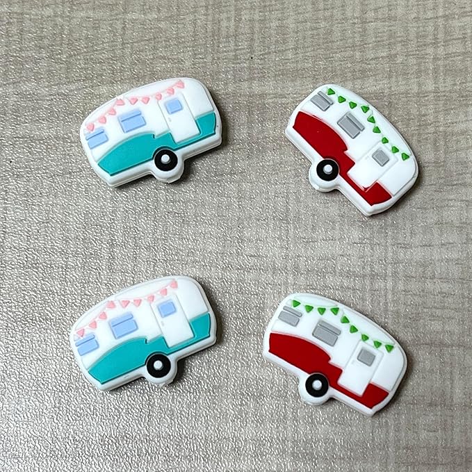 SPANSEE 4 PCS Camper Shape Knitting Needle End Caps, Knitting Needle Stoppers, Stitch Stoppers, Knitting Needle Point Protectors, Knitting Supplies fit Size 3-13 (3.25mm-9mm) Needles