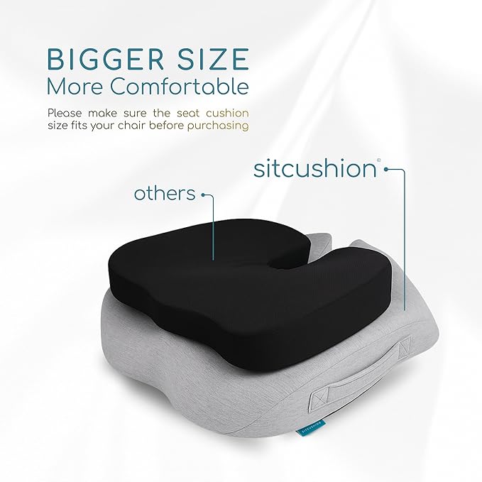 X Large Seat Cushions for Office Chairs, Car & Truck. Ergonomic Gaming Chair Seat Cushion and Sciatica Pain Relief Pillow for Back Pain. Orthopedic Coccyx Cushion for Tailbone Pain Relief (Green)