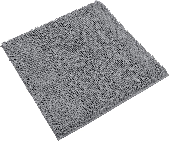 Non-Slip Bath Rug,Extra Soft Microfiber Bedroom Shag Carpet with Anti-Slip Backing,Water/Dust Absorbent Fast Dry Shower Mat,Sound Insulated Stairs Pad,Machine Washable (Darkgrey,24 x 24 Inches)