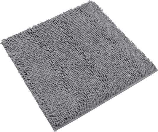 Non-Slip Bath Rug,Extra Soft Microfiber Bedroom Shag Carpet with Anti-Slip Backing,Water/Dust Absorbent Fast Dry Shower Mat,Sound Insulated Stairs Pad,Machine Washable (Darkgrey,24 x 24 Inches)