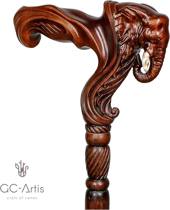 Luxury Handmade Wooden Walking Cane – Premium Carved Solid Wood, Ergonomic Comfort Grip, Designer Canes for Men & Women, Elegant Fashionable Walking Stick 36