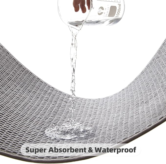 Bathroom Rugs Non Slip Washable, Super Absorbent Thin Bath Mat Small Quick Dry Low Pile Bathroom Rug, Light Grey 20"x30"