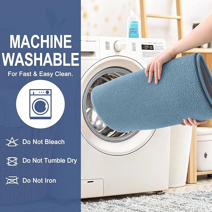 OLANLY Thick Memory Foam Bath Mat Rug 36x24, Extra Soft Absorbent Bathroom Rug, Quick Dry Bath Mats, Non-Slip, Machine Washable Carpet for Bathroom, Tub and Shower, Home Decor Accessories, Airy Blue