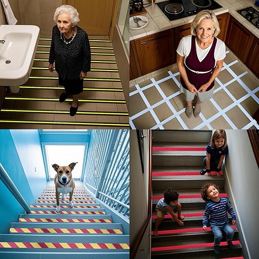 Anti Slip Tape 2 Inch Wide, Waterproof Grip Adhesive Heavy Duty High Traction Friction for Indoor/Outdoor Steps (16.6 Ft/Black).