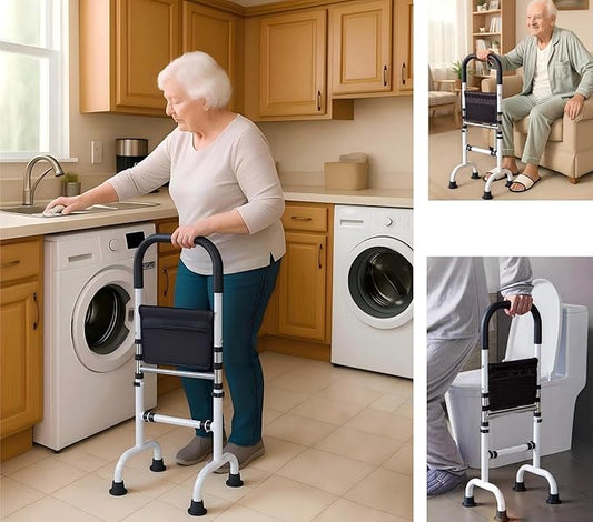 Stand Assist Aid for Elderly; Quad Walking Canes for Seniors; Couch Stand Assist; Aids for Getting Up from Toilet/Recliner/Bed; Height Adjustable 30'' to 36 ''; Soft Handle; 4 Legged feet