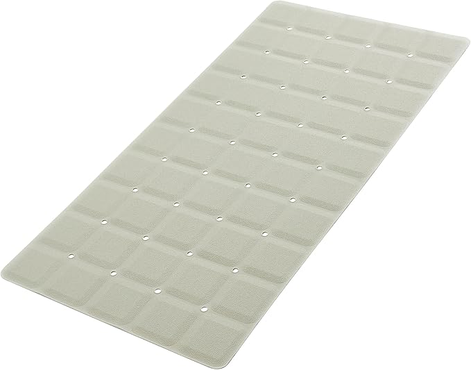 Foldable Silicone Bathtub Mat: Jumbo Size Heavy Duty Safety Bath Mat for Tub Without Suction Cups Non Slip Bath & Shower Mat for Textured, Reglazed, Refinished Tub (Beige, 35.8 x 17.7)