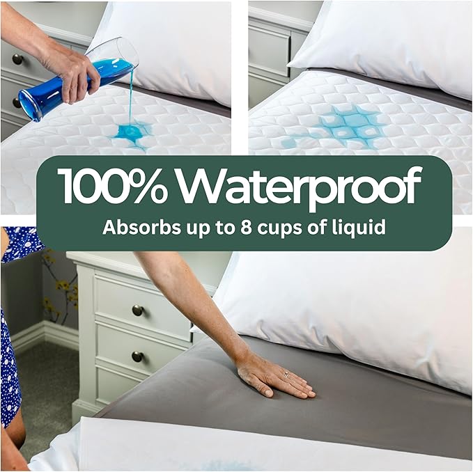 Hygge Sheets®️ Organic Washable Incontinence Bed Pads - 2 Pack - 100% Waterproof Reusable Mattress Protector Underpads - Rayon derived from Bamboo - Queen