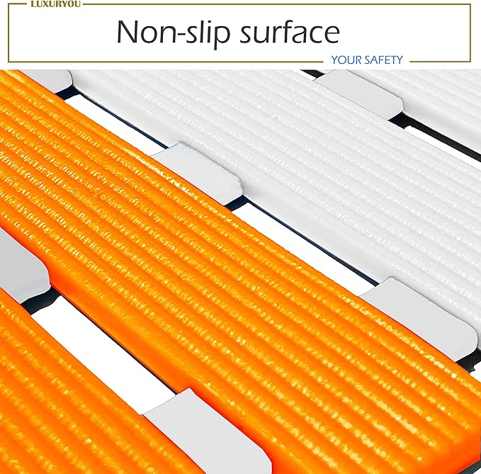 Non Slip Bathtub Mat | Double-Layered Shower Floor Mat with Suction Cups | EZ-Dry Construction | Non-Toxic, BPA, Latex, Phthalate, PVC Free (Splash)