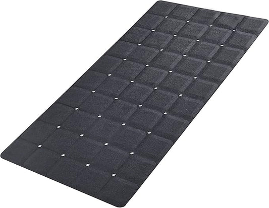 Foldable Silicone Bathtub Mat: Jumbo Size Heavy Duty Safety Bath Mat for Tub Without Suction Cups Non Slip Bath & Shower Mat for Textured, Reglazed, Refinished Tub (Black, 35.8 x 17.7)