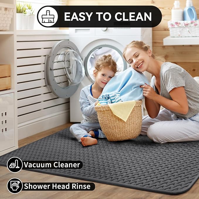 Bathroom Rugs Non Slip, Super Absorbent Quick Dry Bath Mats for Bathroom, Foam Weave Texture Thin Bath Rugs Washable with Rubber Backing Fit Under Door Outside Shower, 20” x 31“