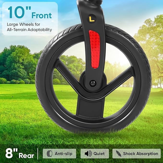 Rollator Walkers for Seniors, 10" Big Rubber Wheels All Terrain Rollator Walker with Adjustable Backrest and Handles, 350 Lbs, Cup Cane Holder, Foldable Lightweight Walker with Seat for Seniors Blue