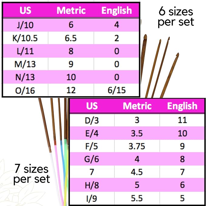 KnitPal 24-inch (60 cm) Circular Crochet Hooks Double Ended Tunisian Crochet Hooks Set with Cable for Afghan Crocheting in The Round - 7 US Sizes: D/3mm,E/3.5mm,F/3.75mm,G/4mm,7/4.5mm,H/5mm,I/5.5mm