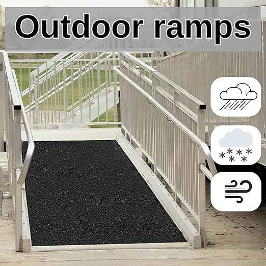 CHUANGSEED Stair Non-Slip Tape 12''x30''（12-Pack） Heavy Duty Black 80 Grit Anti-Slip Outdoor treads Grip Tape- High Traction Adhesive Stair Treads- Anti Skid Tape-Waterproof