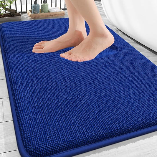 OLANLY Thick Memory Foam Bath Mat Rug 30x20, Extra Soft Absorbent Bathroom Rug, Quick Dry Bath Mats, Non-Slip, Machine Washable Carpet for Bathroom, Tub and Shower, Home Decor Accessories, Royal Blue