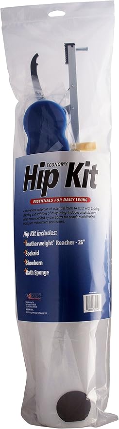 RMS Hip Knee Replacement Kit - Ideal for Recovering from Hip Replacement, Knee or Back Surgery, Mobility Tool for Moving and Dressing (32 Inch Reacher)