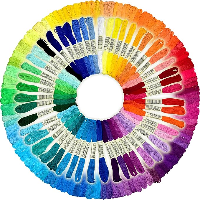 Friendship Bracelet String 50 Skeins Fashionable Rainbow Color Embroidery Floss Cross Stitch Embroidery Thread Cotton Floss Bracelet Yarn, Craft Floss