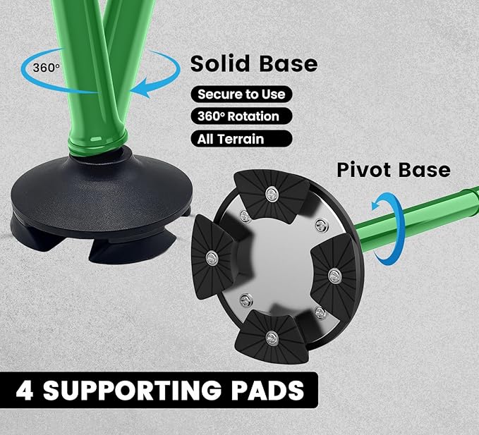 Walking Cane for Men & Women – Foldable, Adjustable, Self-Standing Cane with 360° Pivot Base, Comfortable Grip, Heavy Duty Canes for Women, Collapsible Walking Stick with Travel Bag for Seniors Adults