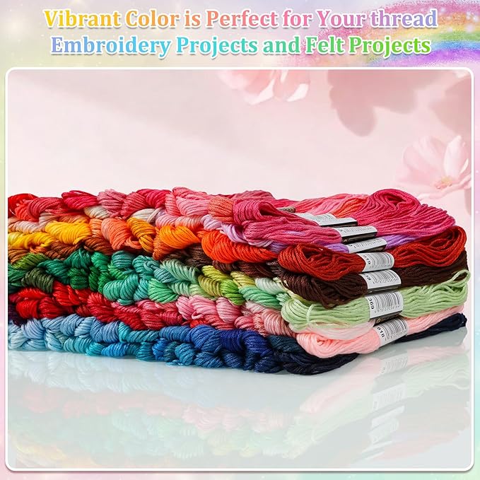 Paxcoo 447 Colors Embroidery Floss Cross Stitch Thread Friendship Bracelet Making String with Needles