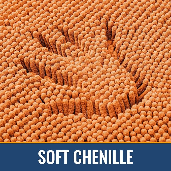 Arotive Bathroom Rugs 30x20, Extra Soft Absorbent Shaggy Chenille Bath Rugs, Machine Washable Rubber Backing Non-Slip Bath Mats for Bathroom Floor Tub and Shower, Home Decor Accessories, Coral