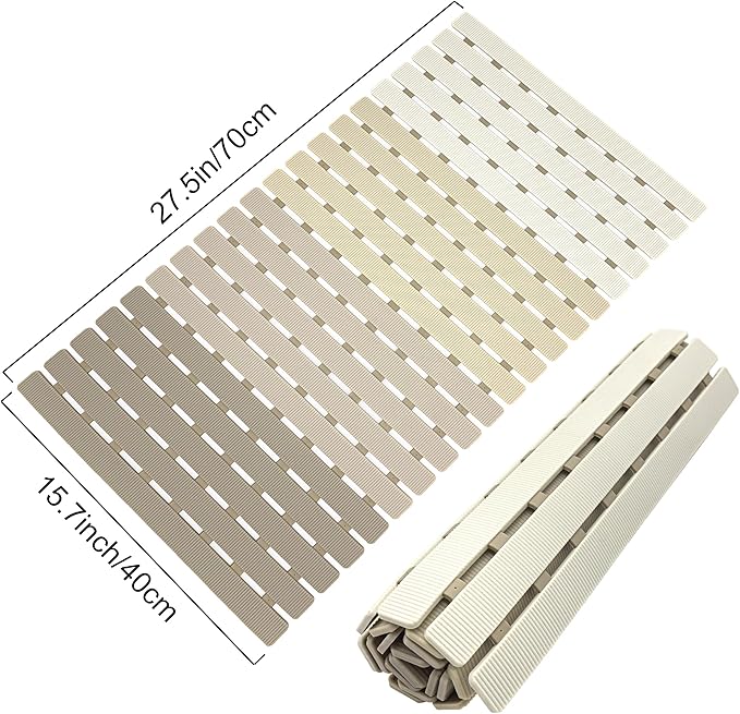 MBOSS Bath Tub Shower Mat Non Slip Bathtub Mats for Bathroom Shower Floor Mat Bath Mats for Shower Tub Anti Slip Shower Mat with Drain Hole and Large Suction Cups