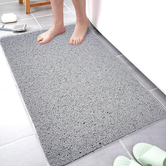 Shower Mats Non Slip for Elderly, 16x24’Lager Loofah Shower Mat, Loofah Bath Mats for Shower for Elderly-Grey
