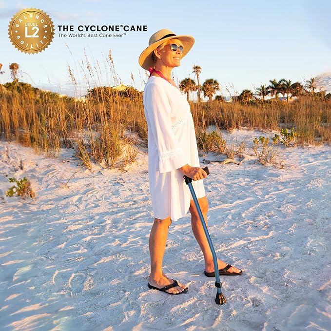 Dynamo Cyclone Cane - Maximum Grip for Every Step. Designed for All-Day Comfort. Built to Keep You Steady and Safe. Stability You can Trust, Anywhere You go. (Blue)