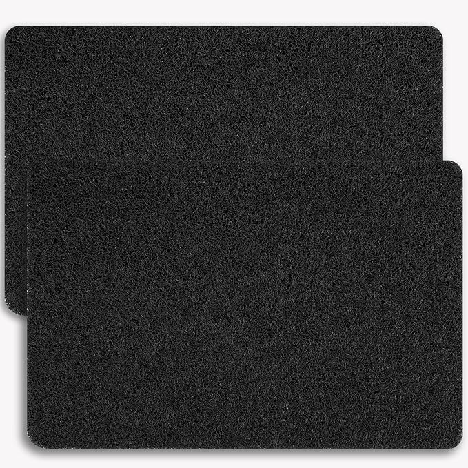 Non-Slip Bathtub Mat, 2 Pack Anti Slip Shower Mat, Fast Drying Bathtub Mats, Foot Scrubber Mat, Anti Slip Mat for Tub, Floor, Bathroom, Kitchen, Home, Hotel (Black 24"×16"+24"×16")