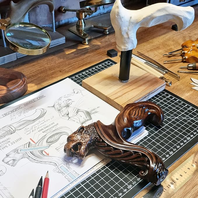 Luxury Handmade Wooden Walking Cane – Premium Carved Solid Wood, Ergonomic Comfort Grip, Designer Canes for Men & Women, Elegant Fashionable Walking Stick 36