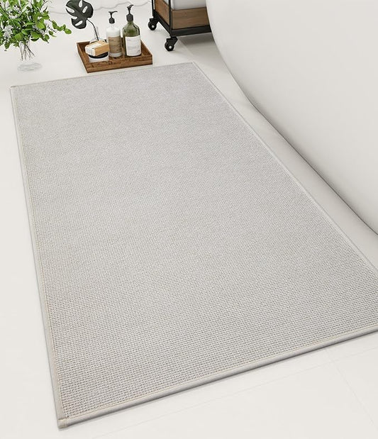 YIHOUSE Bathroom Rugs Mat 24x47, Non Slip Quick Dry Bath Mats for Bathroom Absorbent Ultra Thin Bath Rugs Machine Washable Fit Under Door for Sink, Cabinet, Laundry (Beige, 24"x47")