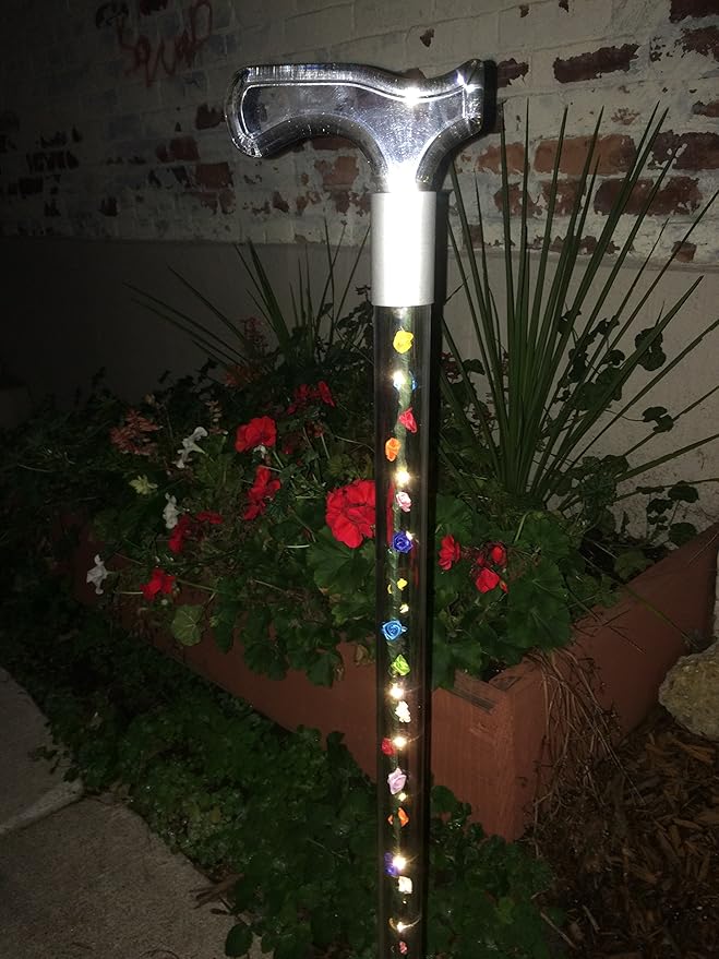 LED Lighted Elegant Acrylic Designer Walking Cane Available in Lengths 29" to 36"