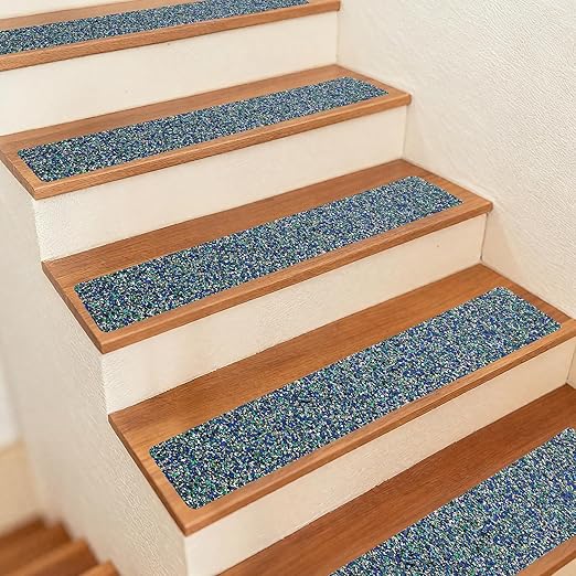 COSIMIXO Rubber Anti Slip Tape 6" x 30" -5 Packs-Blue Pool Rubber Grip Tape,Pool, Bathroom & Stair Outdoor/Indoor Safety - Waterproof Non-Slip for Wet Surfaces, Ship Deck, Showers