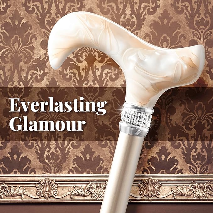 Merry Sticks Designer Foldable Walking Canes with Finest European Crystals, Folding Cane for Women and Men, Adjustable & Collapsible Walking Stick for Senior, Stylish Rhinestone Gift - Royal Burgundy