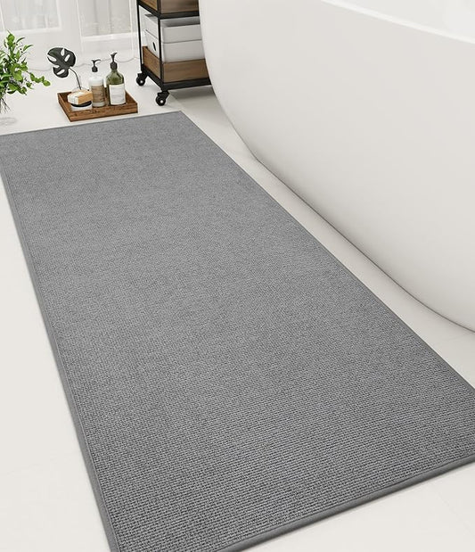 YIHOUSE Bathroom Rugs Mat 24x59, Non Slip Quick Dry Bath Mats for Bathroom Absorbent Ultra Thin Bath Rugs Machine Washable Fit Under Door for Sink, Cabinet, Laundry (Grey, 24"x59")