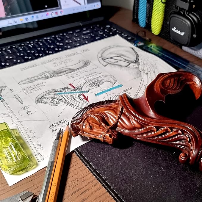 Luxury Handmade Wooden Walking Cane – Premium Carved Solid Wood, Ergonomic Comfort Grip, Designer Canes for Men & Women, Elegant Fashionable Walking Stick 36