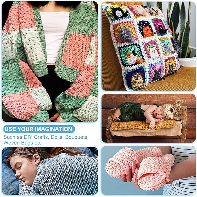 Aeelike Knitting Needles Set, 9 Pieces Stainless Steel Circular Knitting Needles, 16 Inch Long, Silver, Ideal for Beginners and DIY Projects