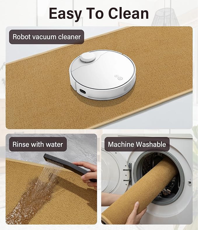 YIHOUSE Bathroom Rugs Mat Contour 16x24, Non Slip Quick Dry Bath Mats for Bathroom Absorbent Ultra Thin Bath Rugs Machine Washable Fit Under Door for Sink, Cabinet, Laundry (Yellow, 16"x24"-U)