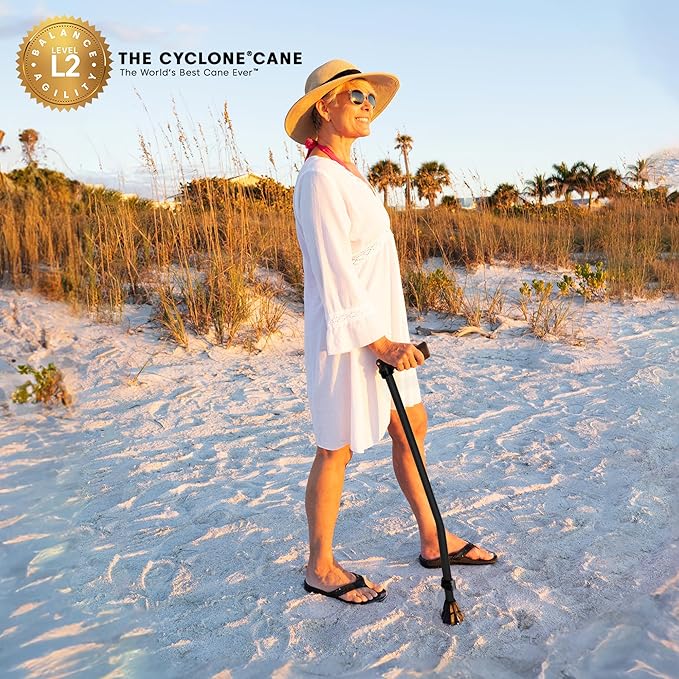 Dynamo Cyclone Cane Maximum Grip for Every Step. Designed for All-Day Comfort. Built to Keep You Steady and Safe. Stability You can Trust, Anywhere You go. (Black)