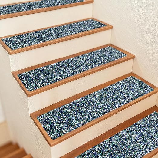 COSIMIXO Rubber Anti Slip Tape 8" x 30" -5 Packs-Blue Pool Rubber Grip Tape,Pool, Bathroom & Stair Outdoor/Indoor Safety - Waterproof Non-Slip for Wet Surfaces, Ship Deck, Showers