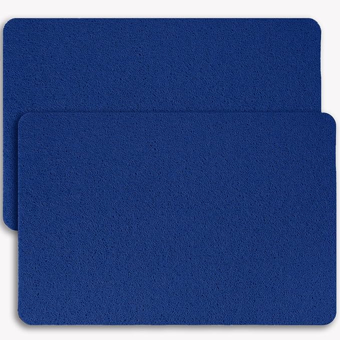 Non-Slip Bathtub Mat, 2 Pack Anti Slip Shower Mat, Fast Drying Bathtub Mats, Foot Scrubber Mat, Anti Slip Mat for Tub, Floor, Bathroom, Kitchen, Home, Hotel (Navy Blue 24"×16"+24"×16")