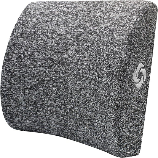 Samsonite Ergonomic Lumbar Support Pillow for Office Chair and Car Seat - Memory Foam Back Support Lumbar Pillow Premium Cushion Chair Support for Lower Back Pain Relief and Versatile Use - Grey
